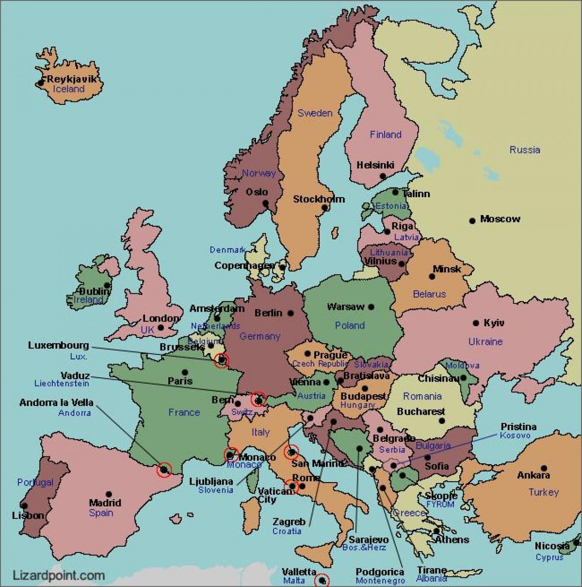 Карта на европа букурешт