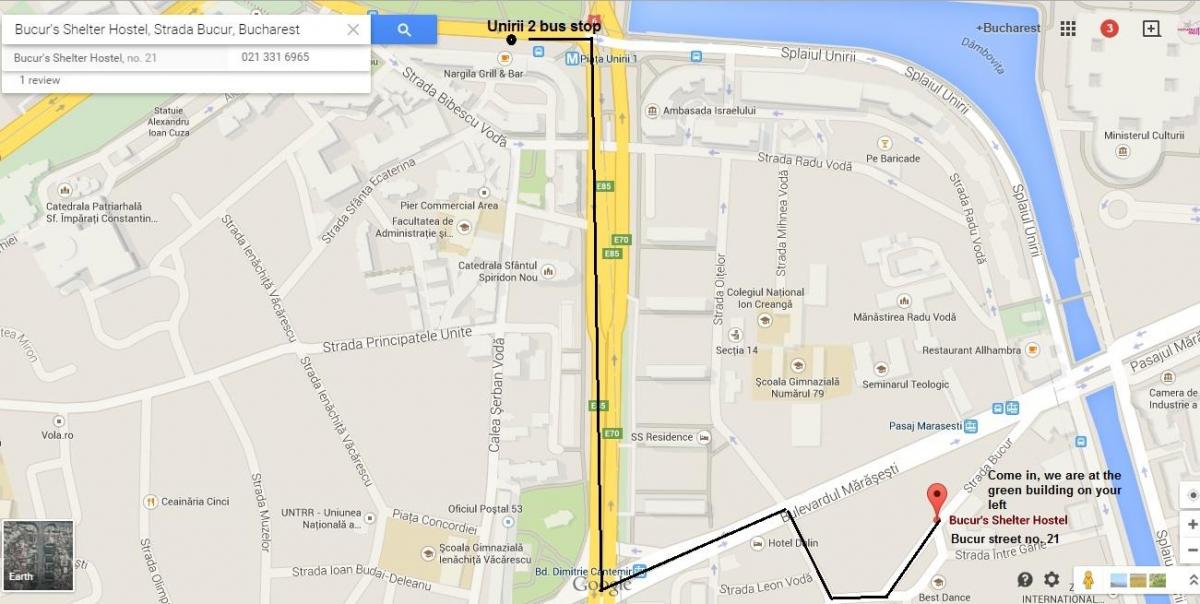 Карта на hostel bucuresti