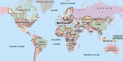 Карта на букурешт светот 